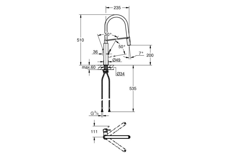 Смеситель однорычажный Grohe Concetto для мойки (31491000) 31491000 Смеситель однорычажный Grohe Concetto для мойки (31491000) 31491000