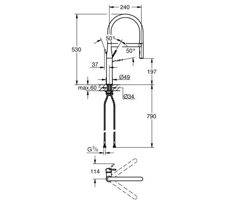 Змішувач одноважільний Grohe Essence для мийки (30294000) Змішувач одноважільний Grohe Essence для мийки (30294000)