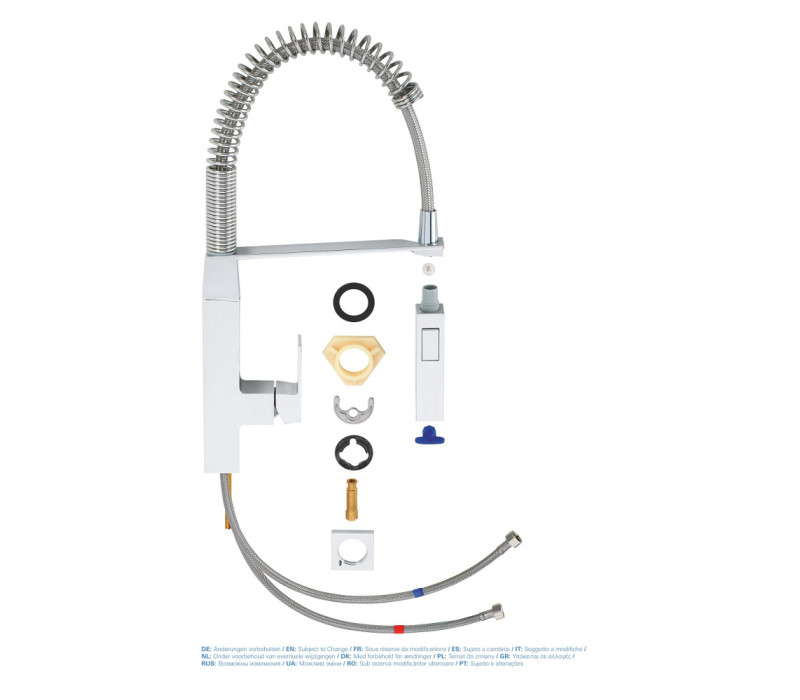 Смеситель однорычажный Grohe Eurocube для мойки (31395000) Смеситель однорычажный Grohe Eurocube для мойки (31395000)