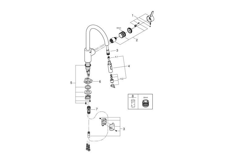 Смеситель однорычажный Grohe Eurosmart Cosmopolitan для мойки (31481001) 31481001 Смеситель однорычажный Grohe Eurosmart Cosmopolitan для мойки (31481001) 31481001