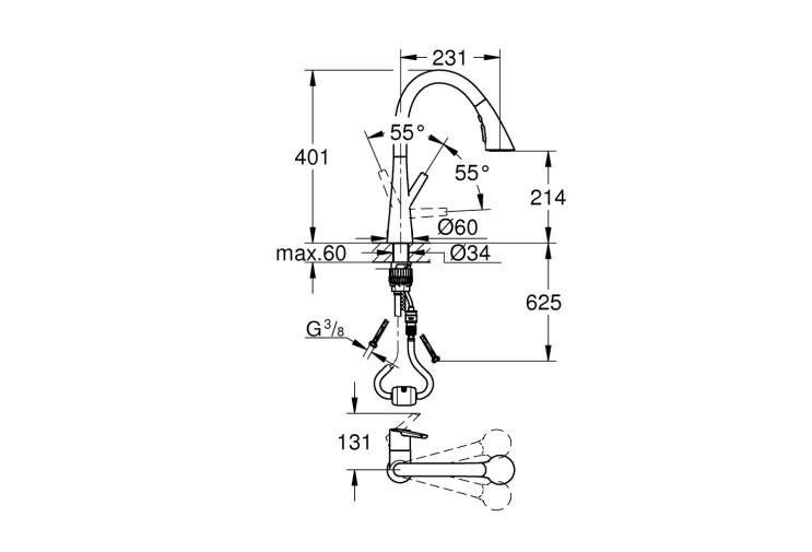 Смеситель однорычажный Grohe Zedra для мойки (32294002) 32294002 Смеситель однорычажный Grohe Zedra для мойки (32294002) 32294002