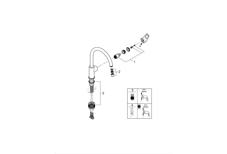 Смеситель однорычажный Grohe BauLoop для мойки (31232001) 31232001 Смеситель однорычажный Grohe BauLoop для мойки (31232001) 31232001