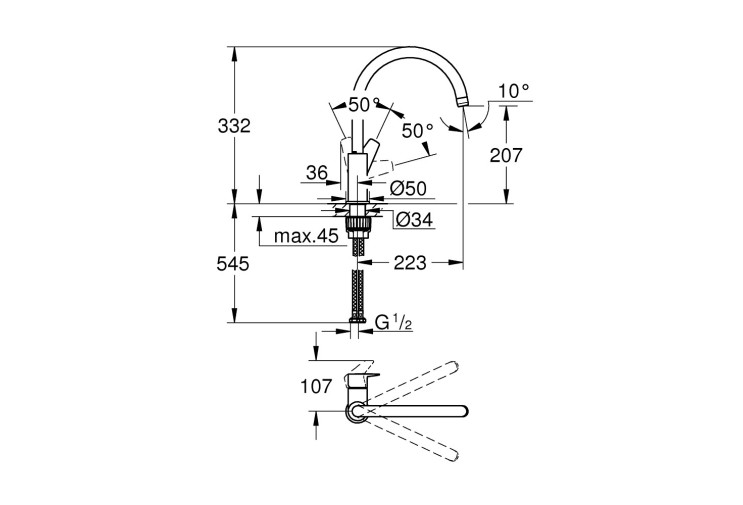 Смеситель смеситель Grohe BauEdge New Для кухни (31233001) 31233001 Смеситель смеситель Grohe BauEdge New Для кухни (31233001) 31233001