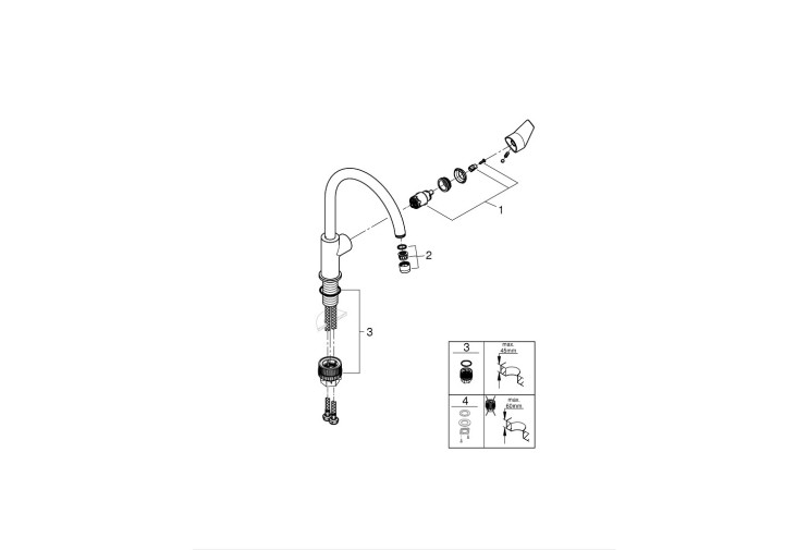 Смеситель смеситель Grohe BauEdge New Для кухни (31233001) 31233001 Смеситель смеситель Grohe BauEdge New Для кухни (31233001) 31233001