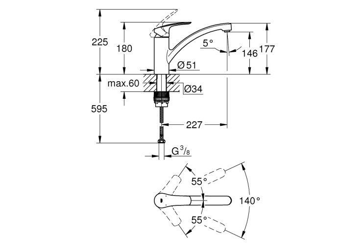 Смеситель однорычажный Grohe Eurosmart для мойки (33281003) 33281003 Смеситель однорычажный Grohe Eurosmart для мойки (33281003) 33281003