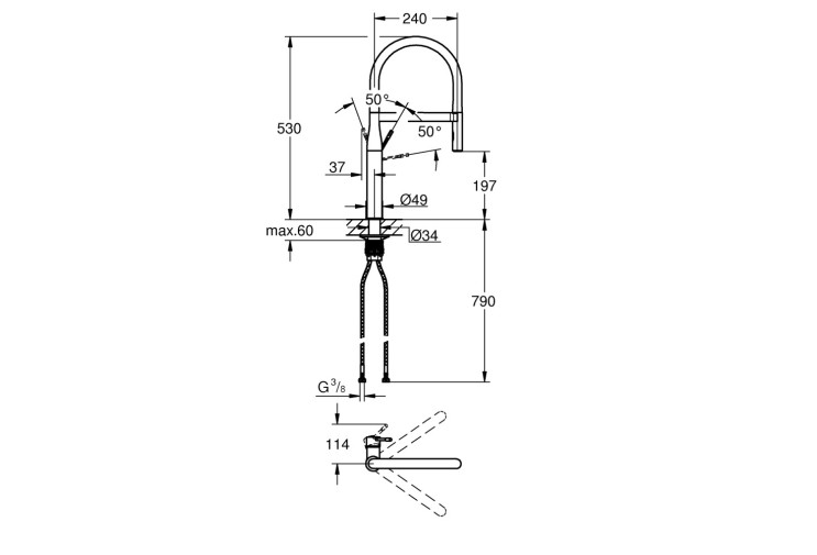Смеситель однорычажный Grohe Essence для мойки (30503KF0) 30503KF0 Смеситель однорычажный Grohe Essence для мойки (30503KF0) 30503KF0