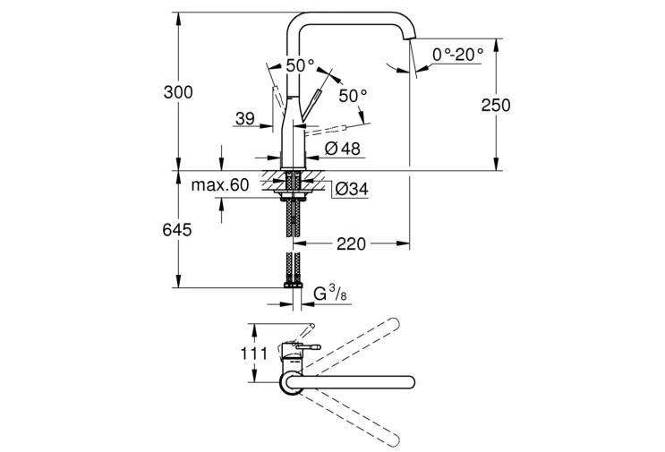 Смеситель однорычажный Grohe Essence для мойки (30505KF0) 30505KF0 Смеситель однорычажный Grohe Essence для мойки (30505KF0) 30505KF0