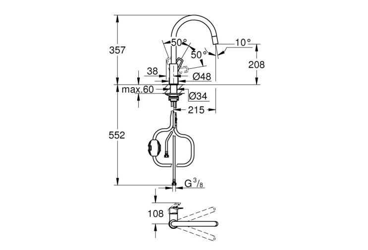 Смеситель смеситель Grohe BauLoop New Для кухни (30543000) 30543000 Смеситель смеситель Grohe BauLoop New Для кухни (30543000) 30543000