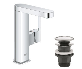 Змішувач одноважільний Grohe Plus для раковини, М-Size + натискний донний клапан (23872003)