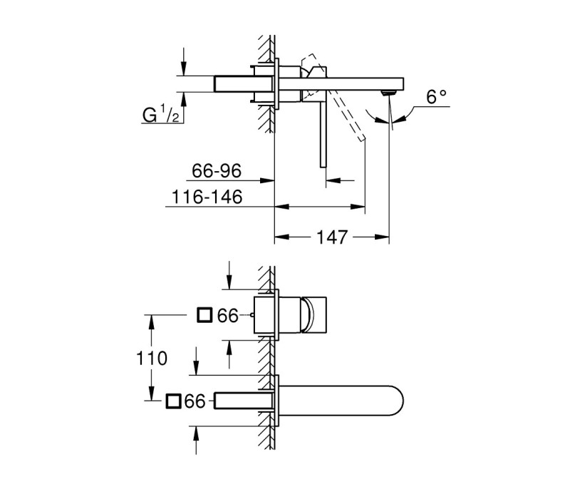 Змішувач для раковини Grohe Plus на 2 отвори, M-Size (29303003) Змішувач для раковини Grohe Plus на 2 отвори, M-Size (29303003)