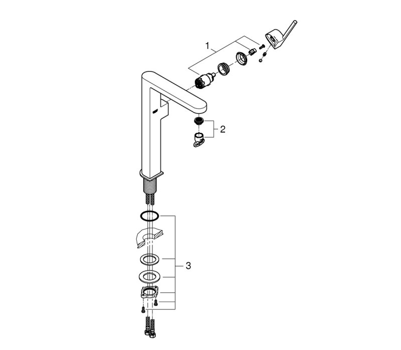 Змішувач одноважільний Grohe Plus для раковини, XL-Size (32618003)