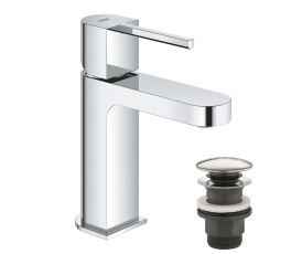 Змішувач одноважільний Grohe Plus для раковини, S-Size + натискний донний клапан (33163003)