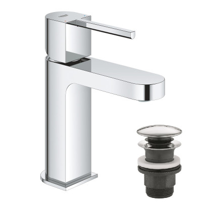 Змішувач одноважільний Grohe Plus для раковини, S-Size + натискний донний клапан (33163003)