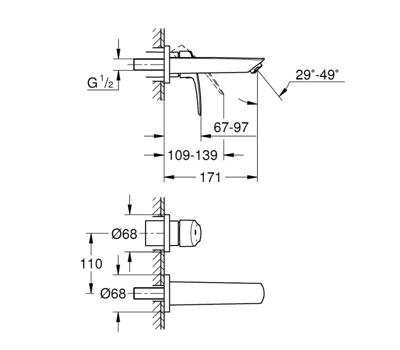 Змішувач для раковини Grohe Eurosmart New на два отвори S-Size (29337003) Змішувач для раковини Grohe Eurosmart New на два отвори S-Size (29337003)