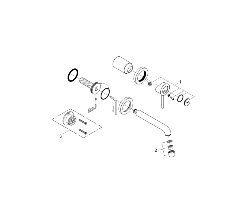 Змішувач для раковини Grohe BauClassic, прихованого монтажу (2029200c) Змішувач для раковини Grohe BauClassic, прихованого монтажу (2029200c)