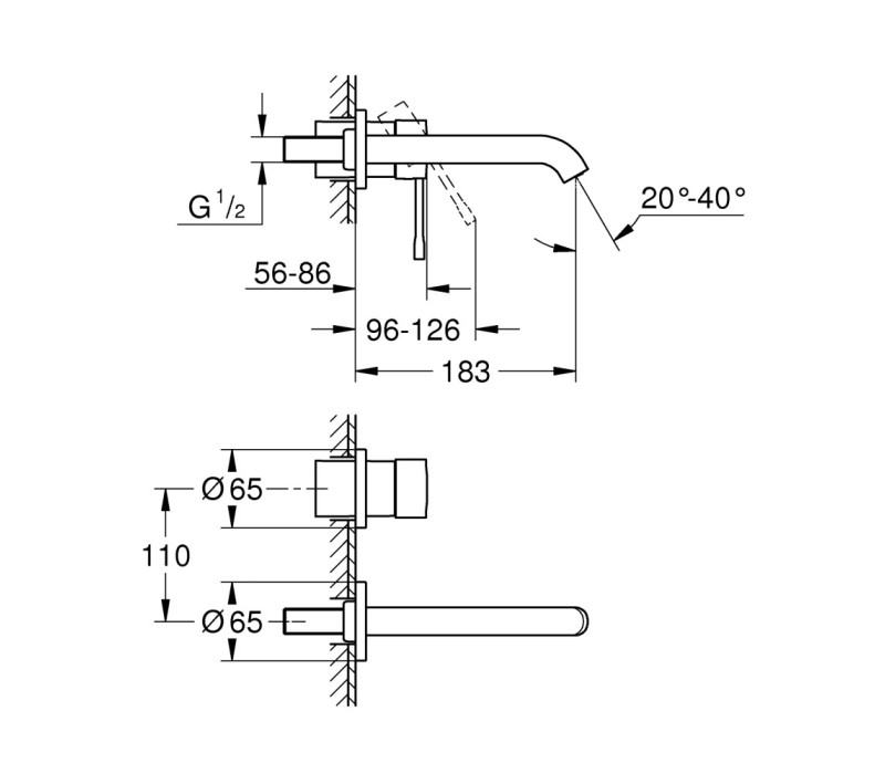 Змішувач для раковини Grohe Essence на два отвори M-Size (29192kf1)