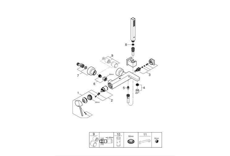 Смеситель однорычажный Grohe Plus Для ванны с душевым гарнитуром (33547003) 33547003 Смеситель однорычажный Grohe Plus Для ванны с душевым гарнитуром (33547003) 33547003