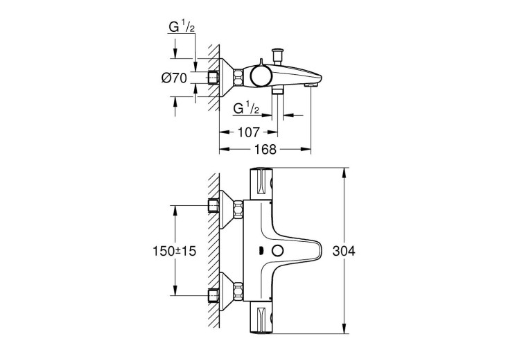 Термостат для ванны Grohe Grohtherm 800 (34567000) 34567000 Термостат для ванны Grohe Grohtherm 800 (34567000) 34567000