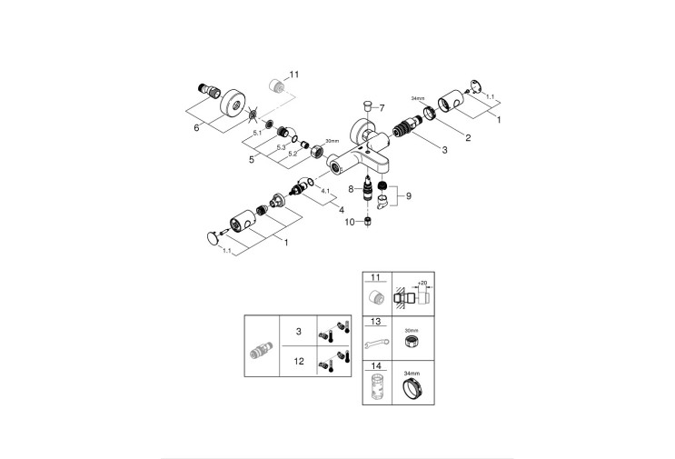 Термостат для ванны Grohe Grohtherm 800 Cosmopolitan (34766000) 34766000 Термостат для ванны Grohe Grohtherm 800 Cosmopolitan (34766000) 34766000