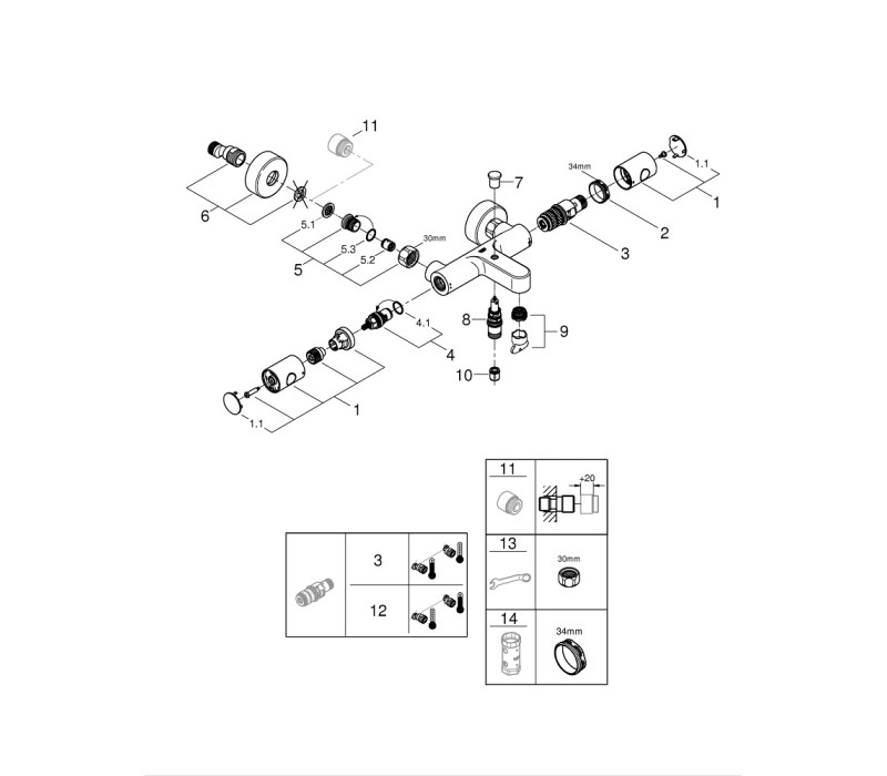 Термостат для ванни Grohe Grohtherm 800 Cosmopolitan (34766000) Термостат для ванни Grohe Grohtherm 800 Cosmopolitan (34766000)