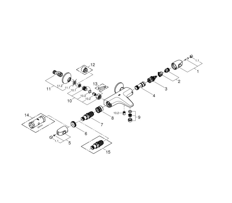 Термостат для ванни Grohe Grohtherm 1000 (34816003) Термостат для ванни Grohe Grohtherm 1000 (34816003)
