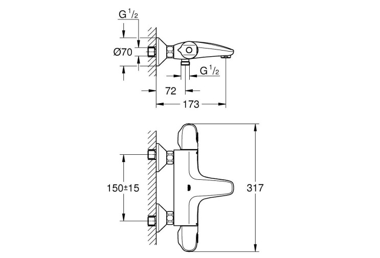 Термостат для ванны Grohe Grohtherm 1000 (348162433) 348162433 Термостат для ванны Grohe Grohtherm 1000 (348162433) 348162433