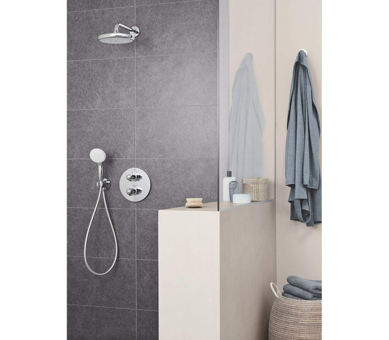 Верхний душ Grohe Tempesta 210 с душевым кронштейном 286 мм, 1 режим струи (26411000)