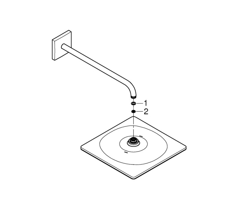Верхний душ Grohe Rainshower 310 Mono Cube с душевым кронштейном 422 мм, 1 режим струи (26563000)