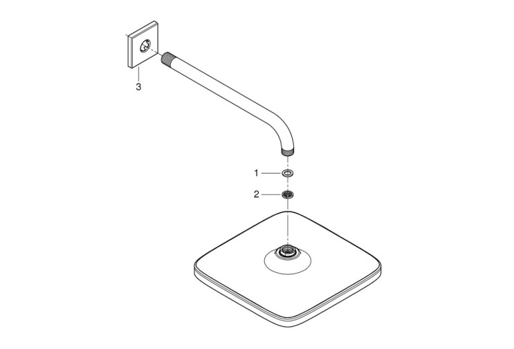 Верхній душ Grohe Tempesta 250 Cube з кронштейном до стіни з WaterSaving (26687000) 26687000