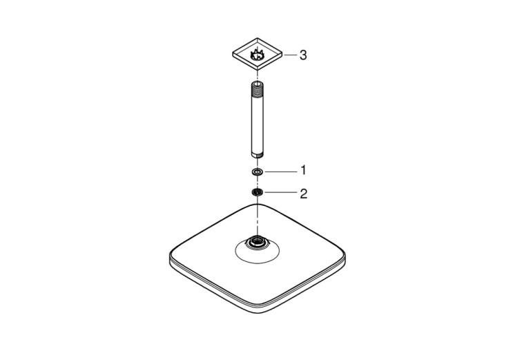 Верхній душ Grohe Tempesta 250 Cube з кронштейном до стелі з WaterSaving (26688000) 26688000