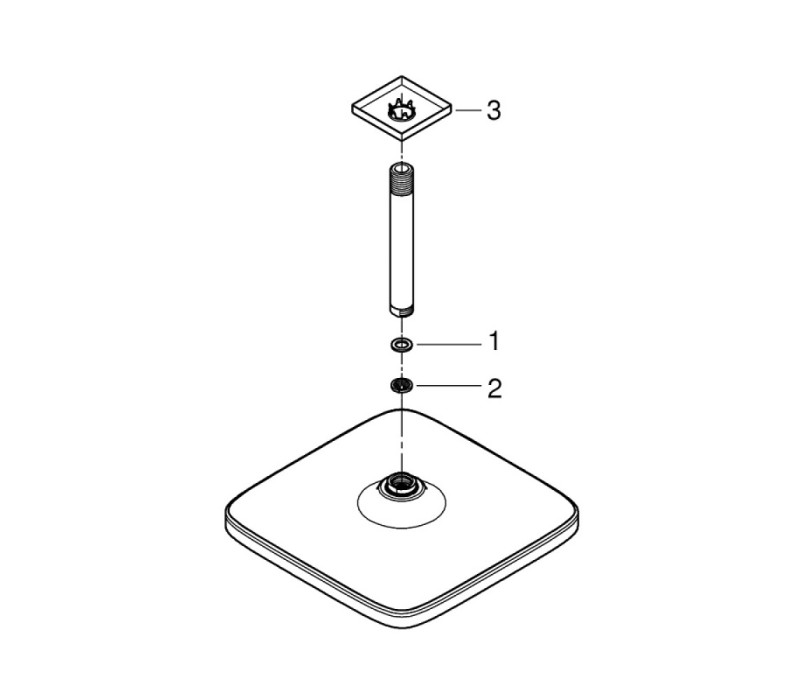 Верхний душ Grohe Tempesta 250 Cube с кронштейном к потолку из WaterSaving (26688000)