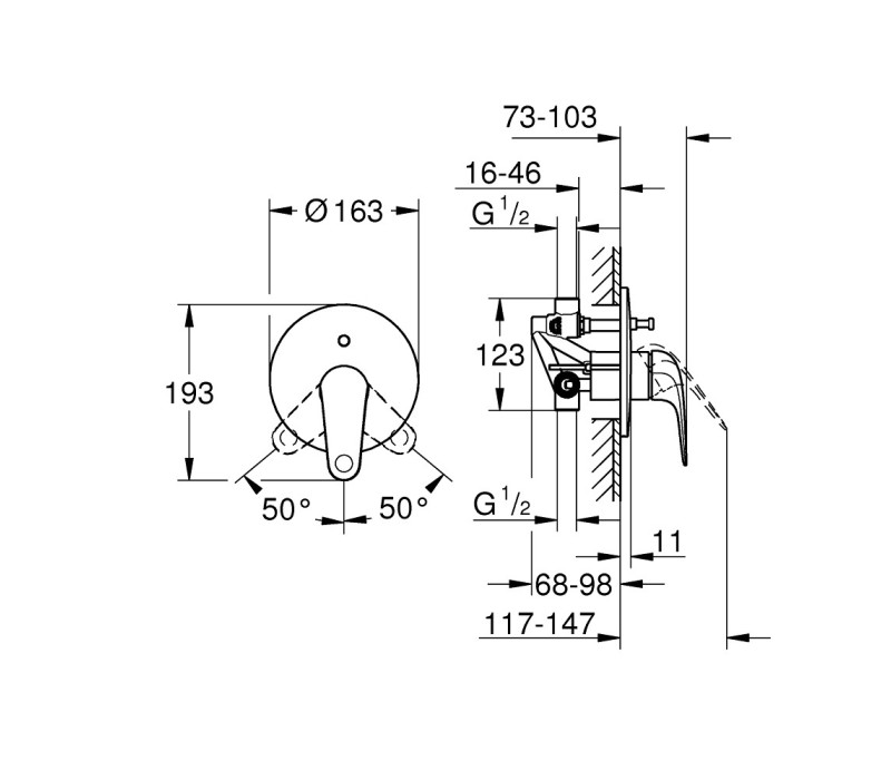 Смеситель однорычажный Grohe Euroeco для ванны (32747001) Смеситель однорычажный Grohe Euroeco для ванны (32747001)