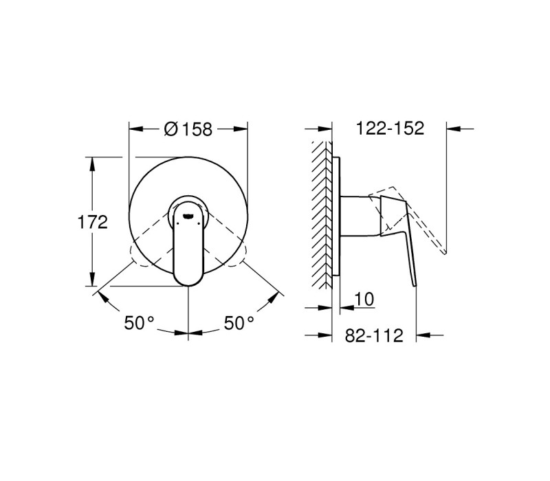 Смеситель однорычажный Grohe Eurosmart Cosmopolitan на 1 выход (24044000) Смеситель однорычажный Grohe Eurosmart Cosmopolitan на 1 выход (24044000)