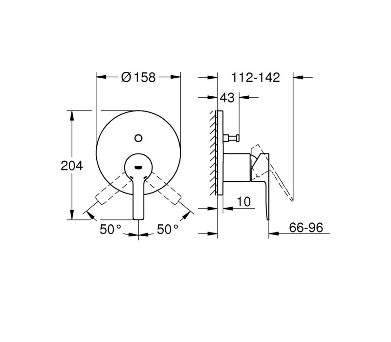 Змішувач одноважільний Grohe Lineare на 2 виходи (24064001)