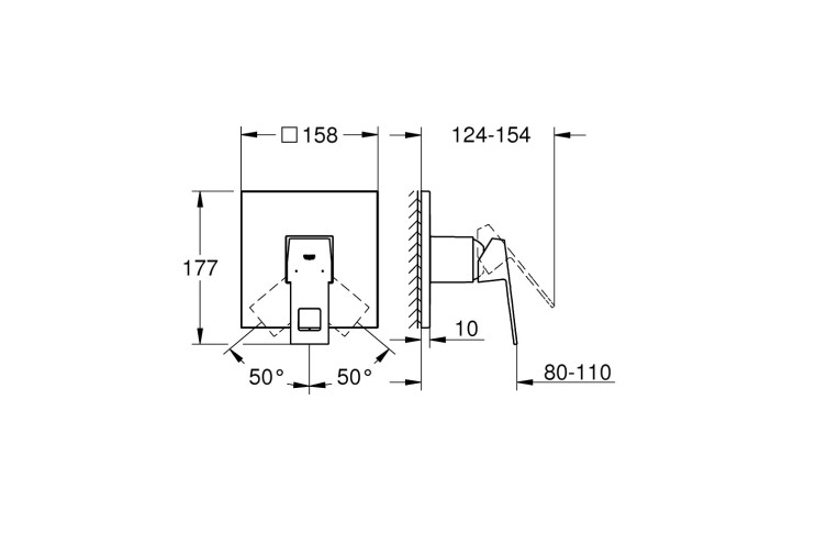 Смеситель однорычажный Grohe Eurocube на 1 выход (24061000) 24061000