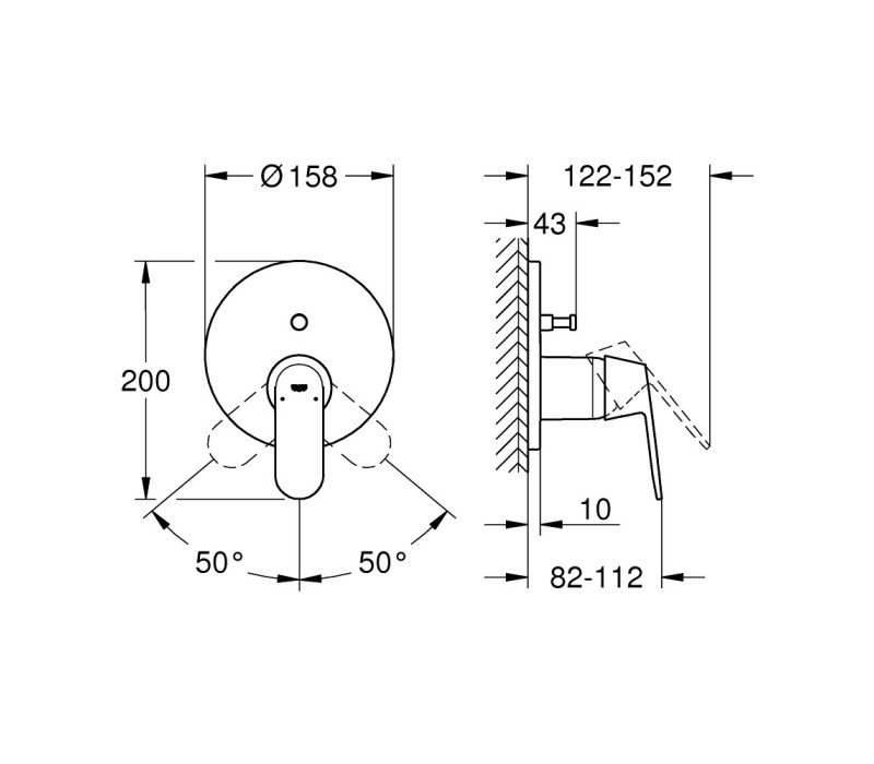 Змішувач одноважільний Grohe Eurosmart Cosmopolitan на 2 виходи (24045000) Змішувач одноважільний Grohe Eurosmart Cosmopolitan на 2 виходи (24045000)