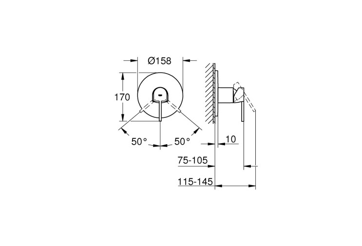Змішувач одноважільний Grohe Plus для душу (24059003) 24059003 Змішувач одноважільний Grohe Plus для душу (24059003) 24059003