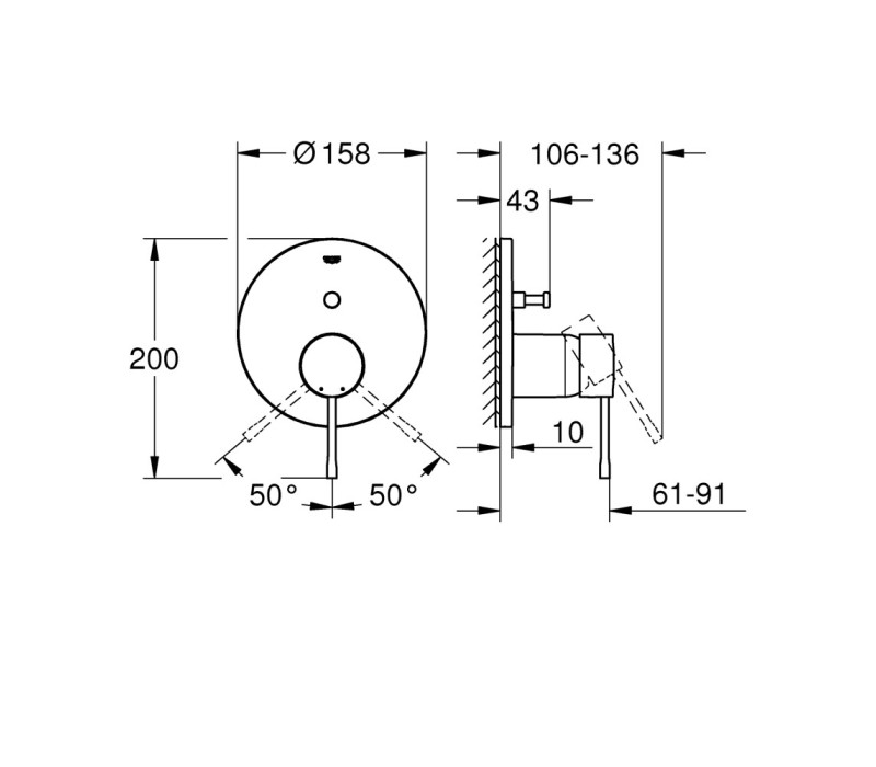 Смеситель однорычажный Grohe Essence на 2 выхода (24167kf1) Смеситель однорычажный Grohe Essence на 2 выхода (24167kf1)