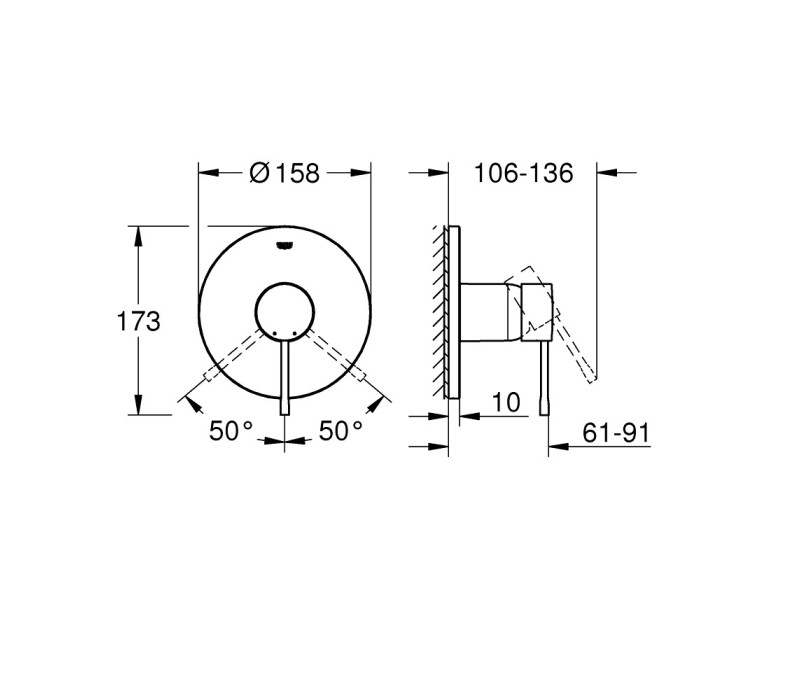 Смеситель однорычажный Grohe Essence на 1 выход (24168kf1) Смеситель однорычажный Grohe Essence на 1 выход (24168kf1)