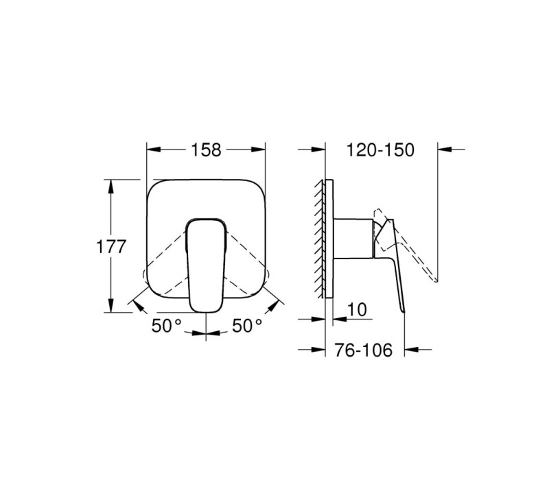 Змішувач одноважільний для душу Grohe Cubeo (1017770000)
