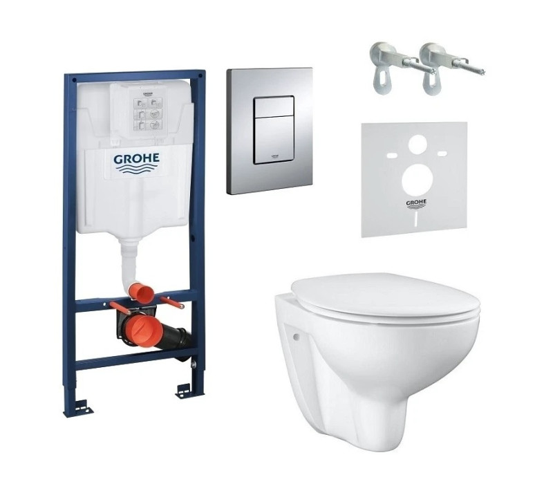 Комплект Grohe Bau Ceramic, інсталяційна система з підвісним унітазом (39586000)