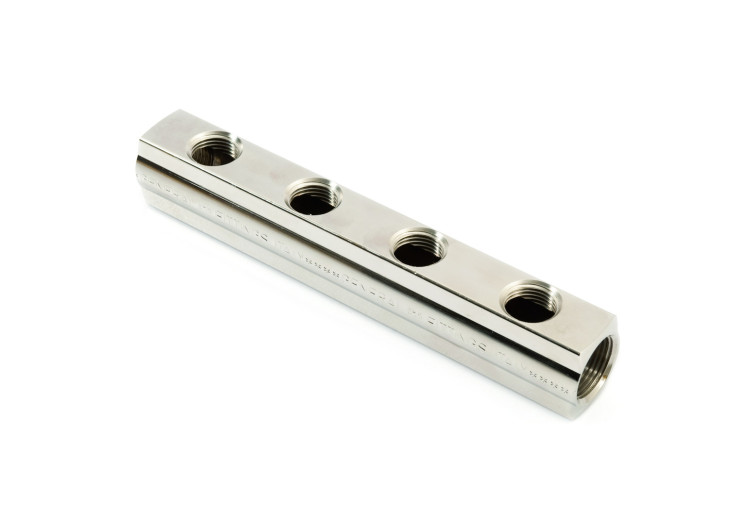 Коллектор распр. General Fittings 6200 10 выхода, 1"х1/2" никель. латунь (1 штука) 620058N100410A