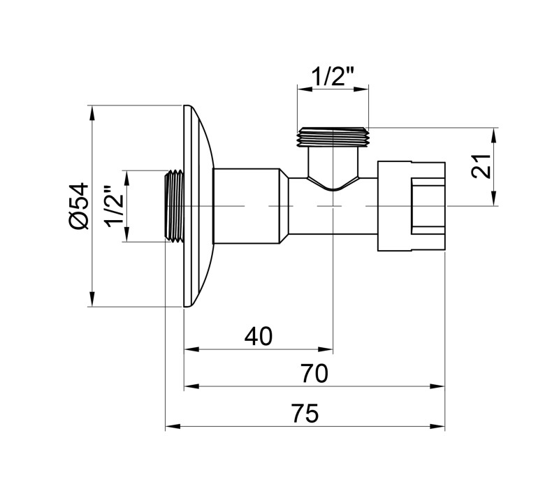 Кран приладовий буксовий Icma 1/2" кутовий №519 SD00005716 Кран приладовий буксовий Icma 1/2" кутовий №519 SD00005716
