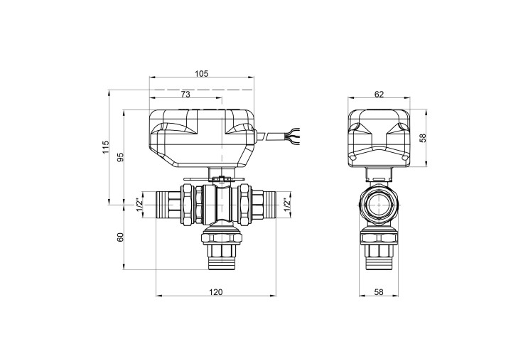 Кран кульовий зонний Icma 1/2" №344 SD00010545