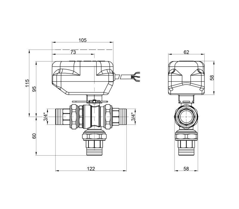 Кран шаровой зонный Icma 3/4" №344 SD00010546
