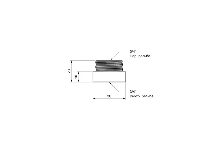 Удлинитель SD Plus 10х3/4" хром SD1302010 SD00010153 Удлинитель SD Plus 10х3/4" хром SD1302010 SD00010153