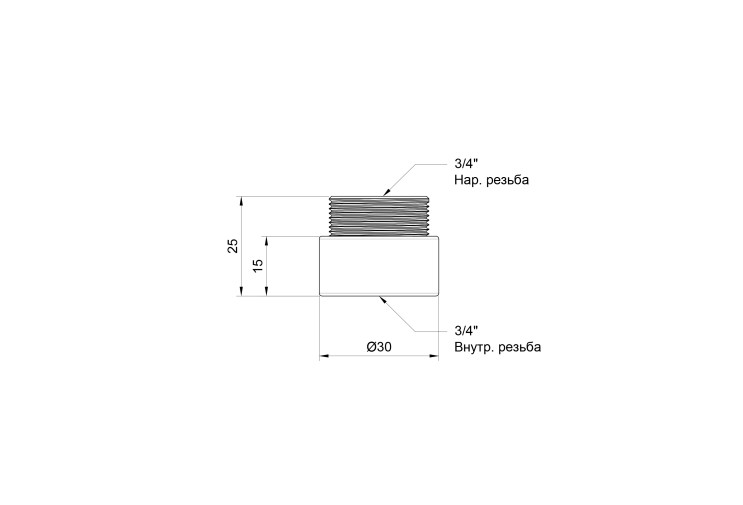 Удлинитель SD Plus 15х3/4" хром SD1302015 SD00010154 Удлинитель SD Plus 15х3/4" хром SD1302015 SD00010154