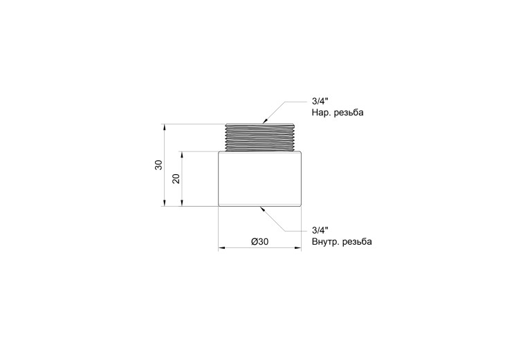 Удлинитель SD Plus 20х3/4" хром SD1302020 SD00010155 Удлинитель SD Plus 20х3/4" хром SD1302020 SD00010155