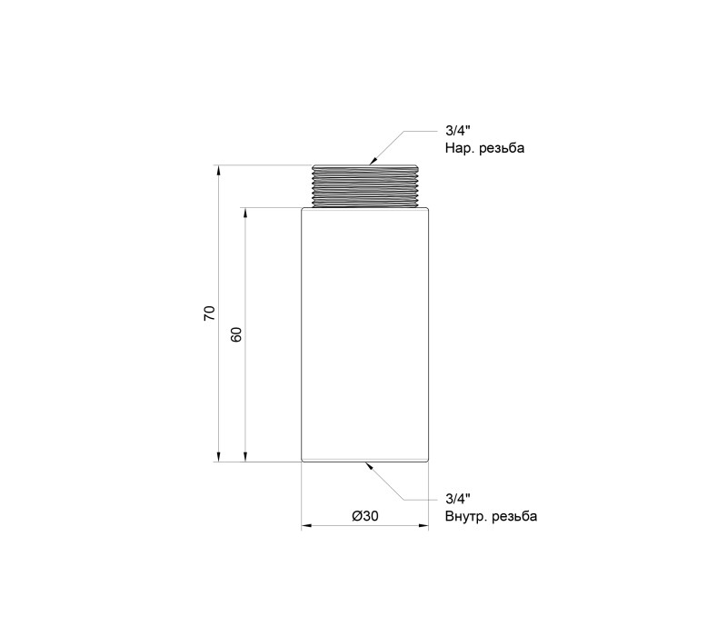 Подовжувач SD Plus 60х3/4" хром SD1302060 SD00010159