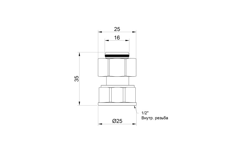 Переходник обжимной SD Plus 16х1/2" ВР SD153W1615 SD00002623 Переходник обжимной SD Plus 16х1/2" ВР SD153W1615 SD00002623